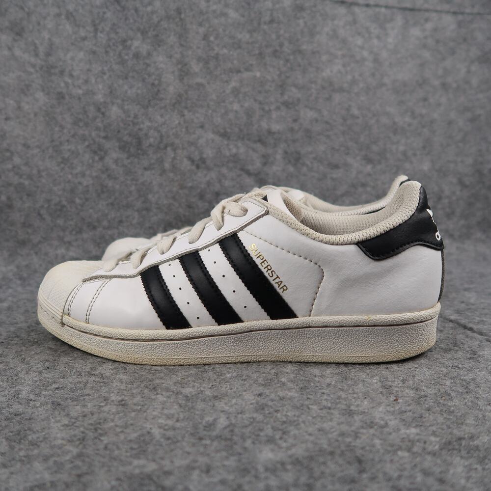 Adidas Shoes Kids 5 Sneakers Superstar Casual Lifestyle White Black Lace Up Low - Picture 6 of 13